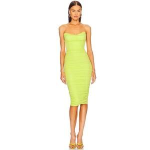 NWT Michael Costello x REVOLVE India Midi Dress Lime Green Size Small Bodycon